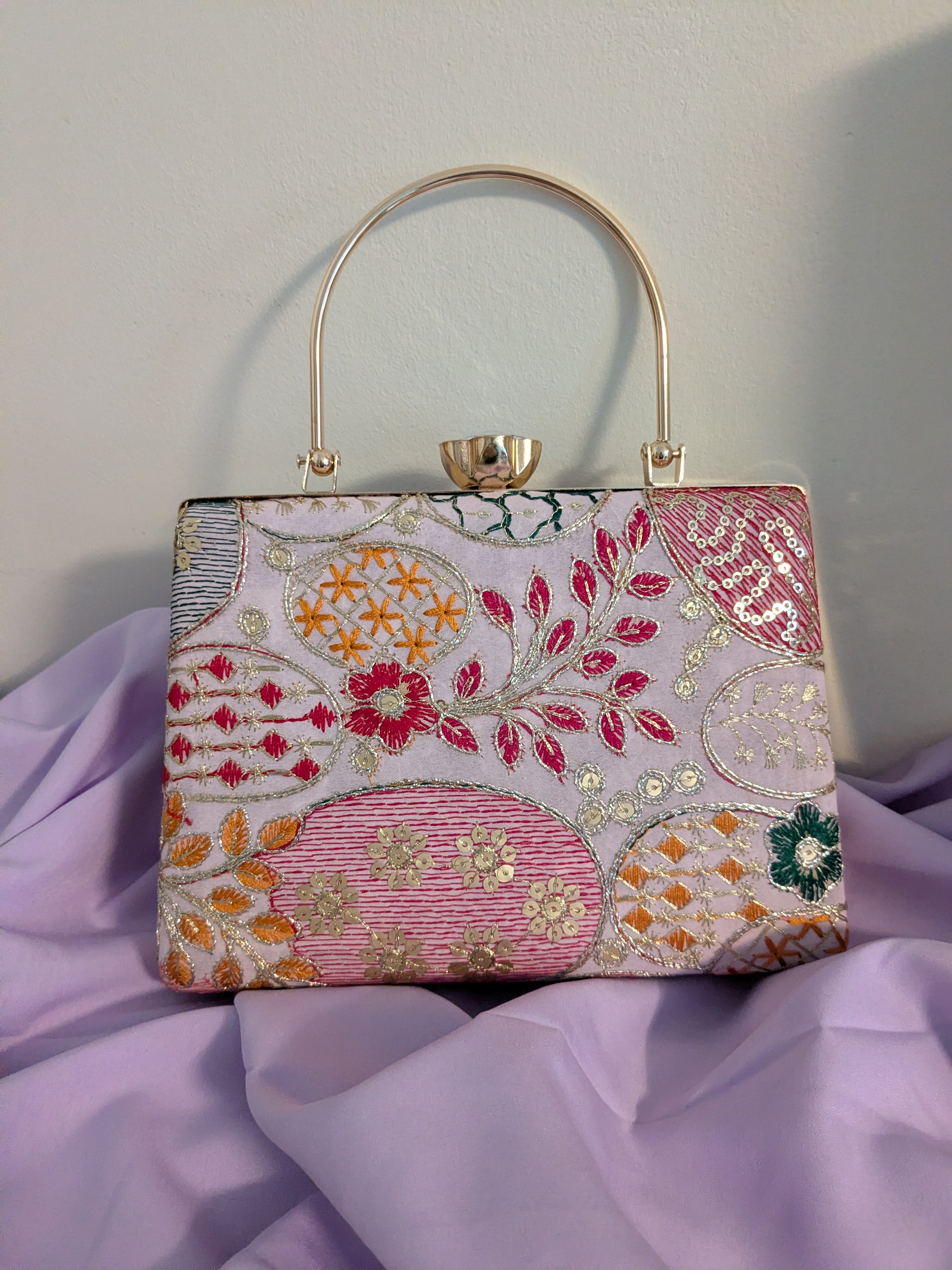 Zardosi Clutch - Light Pink