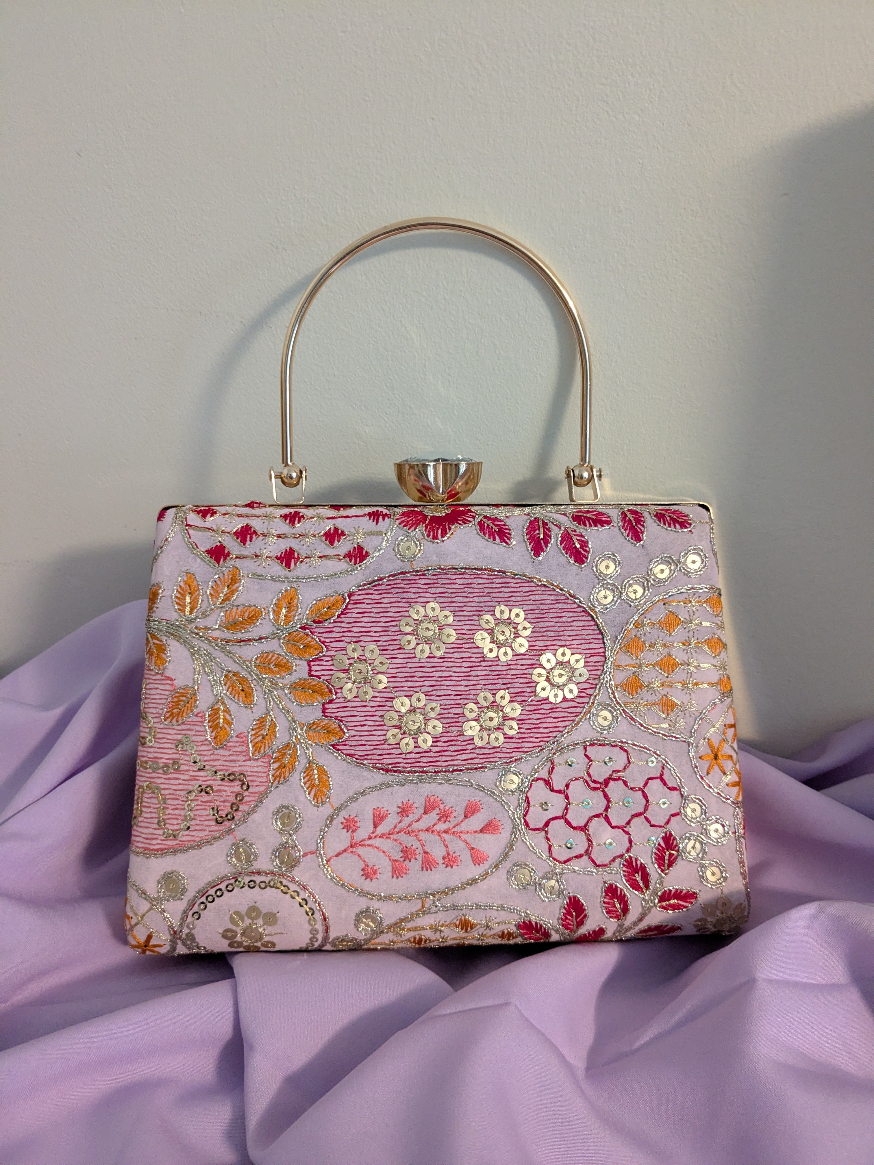 Zardosi Clutch - Light Pink