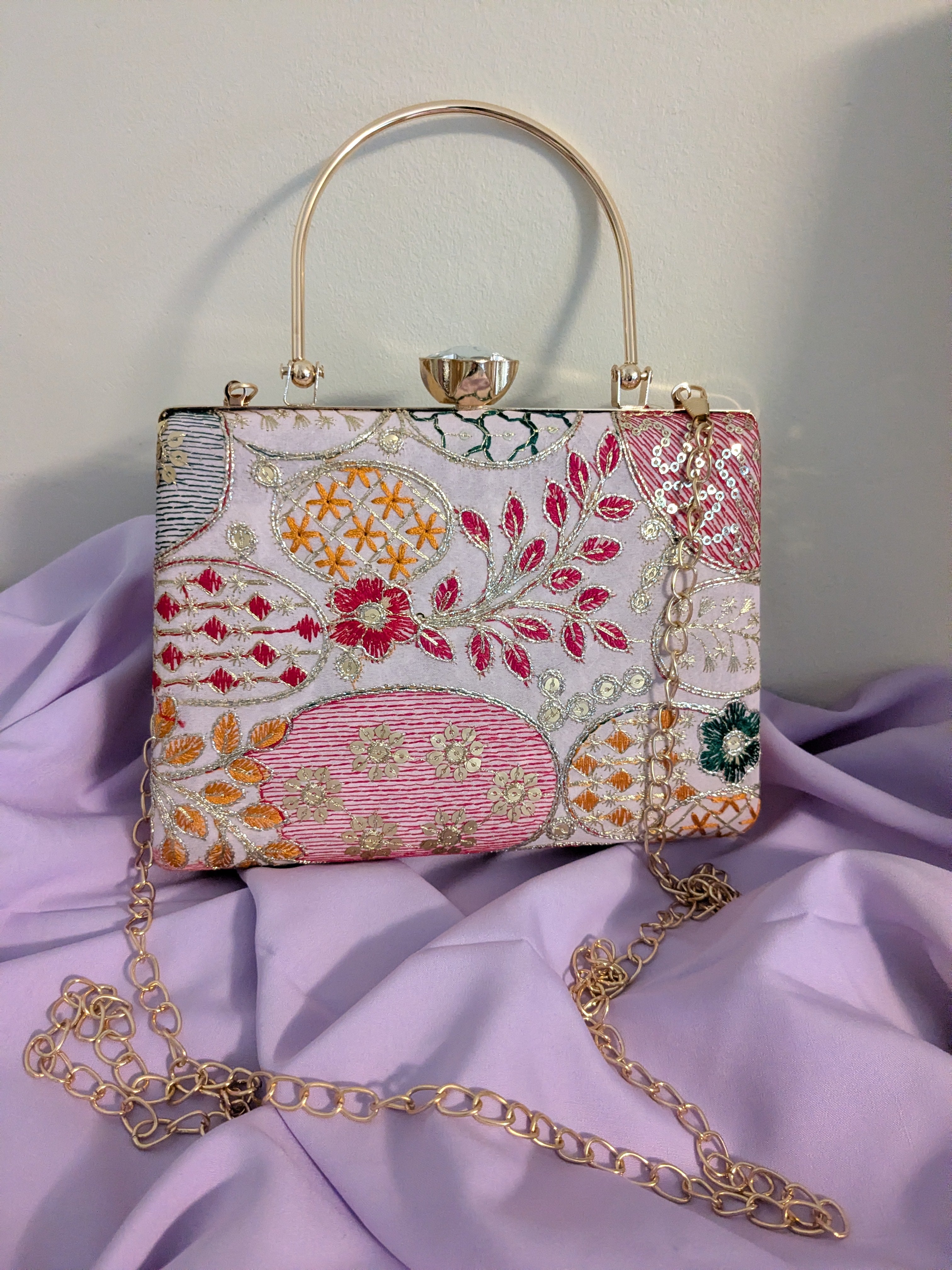Zardosi Clutch - Light Pink